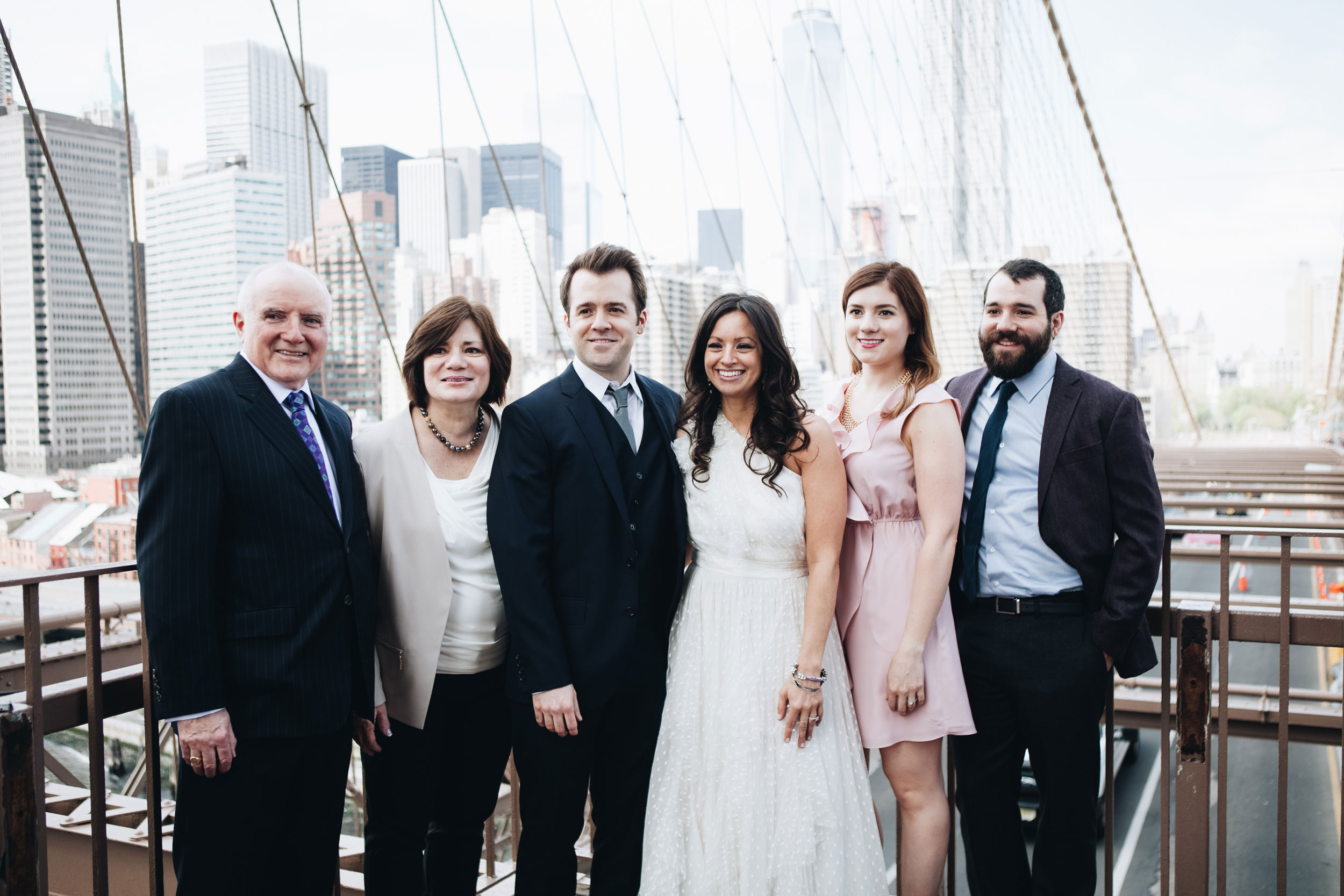 Family portraits on the Brooklyn Bridge