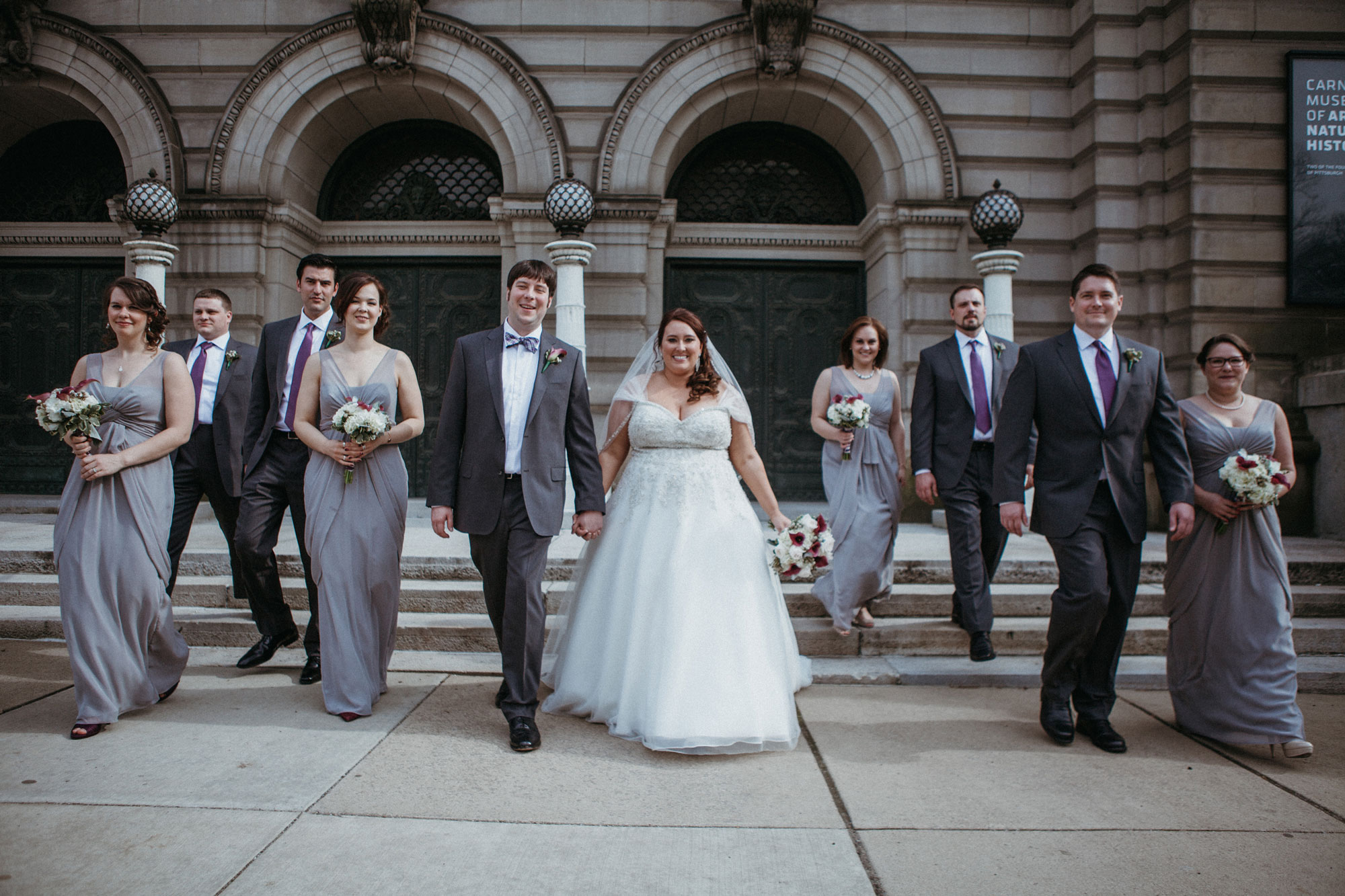 A bridal party in Pittsburgh, PA