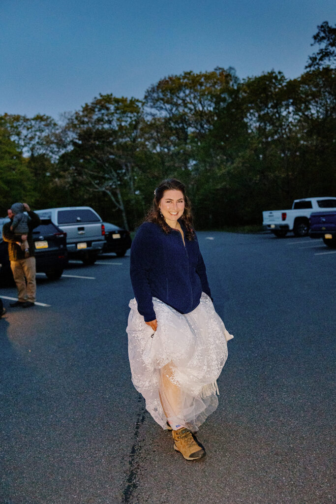 A photo of the bride before the sunrises