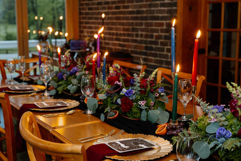 A photo of the table setting at a intimate micro wedding